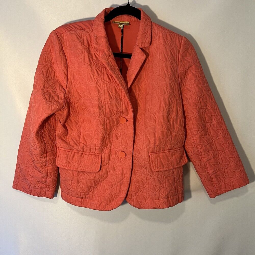 Vera Wang Princess Star Pattern Youth Size XL Salmon Jacket
